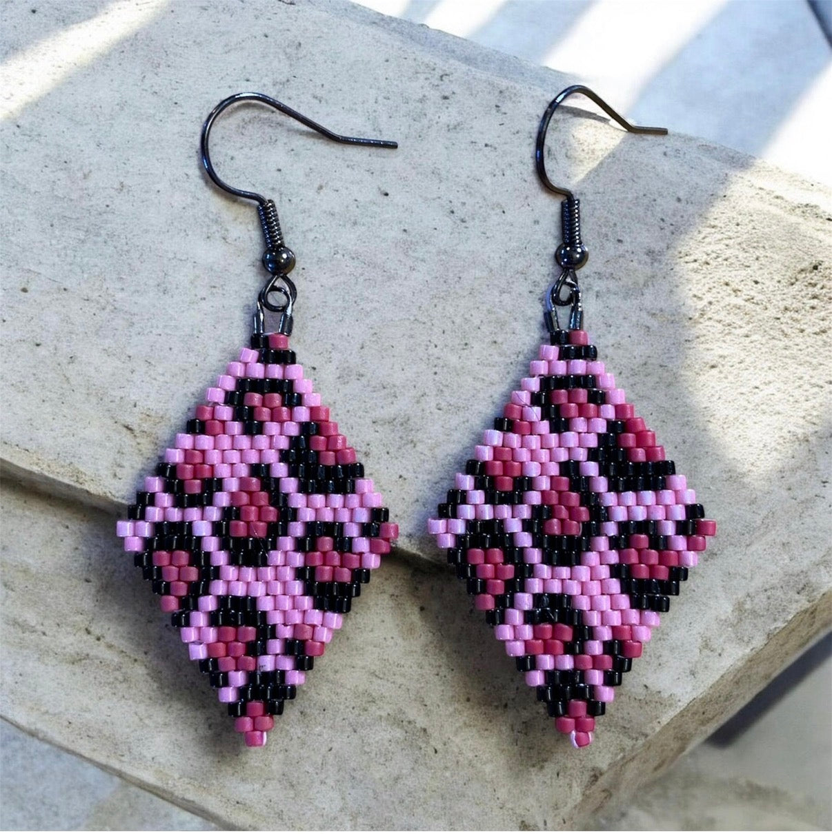 Pink cheetah Earrings