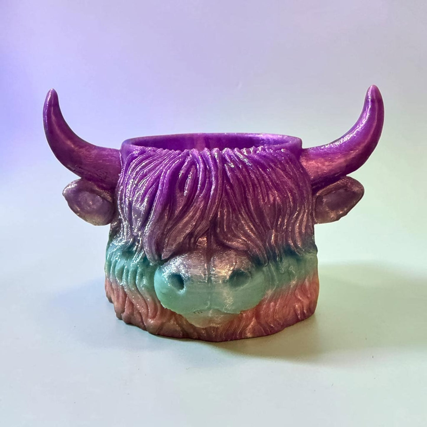 Highland cow head planter