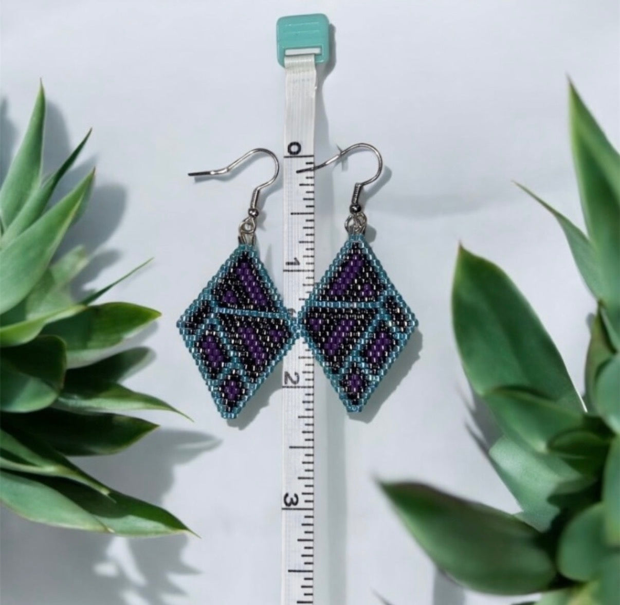 Purple and Teal earrings