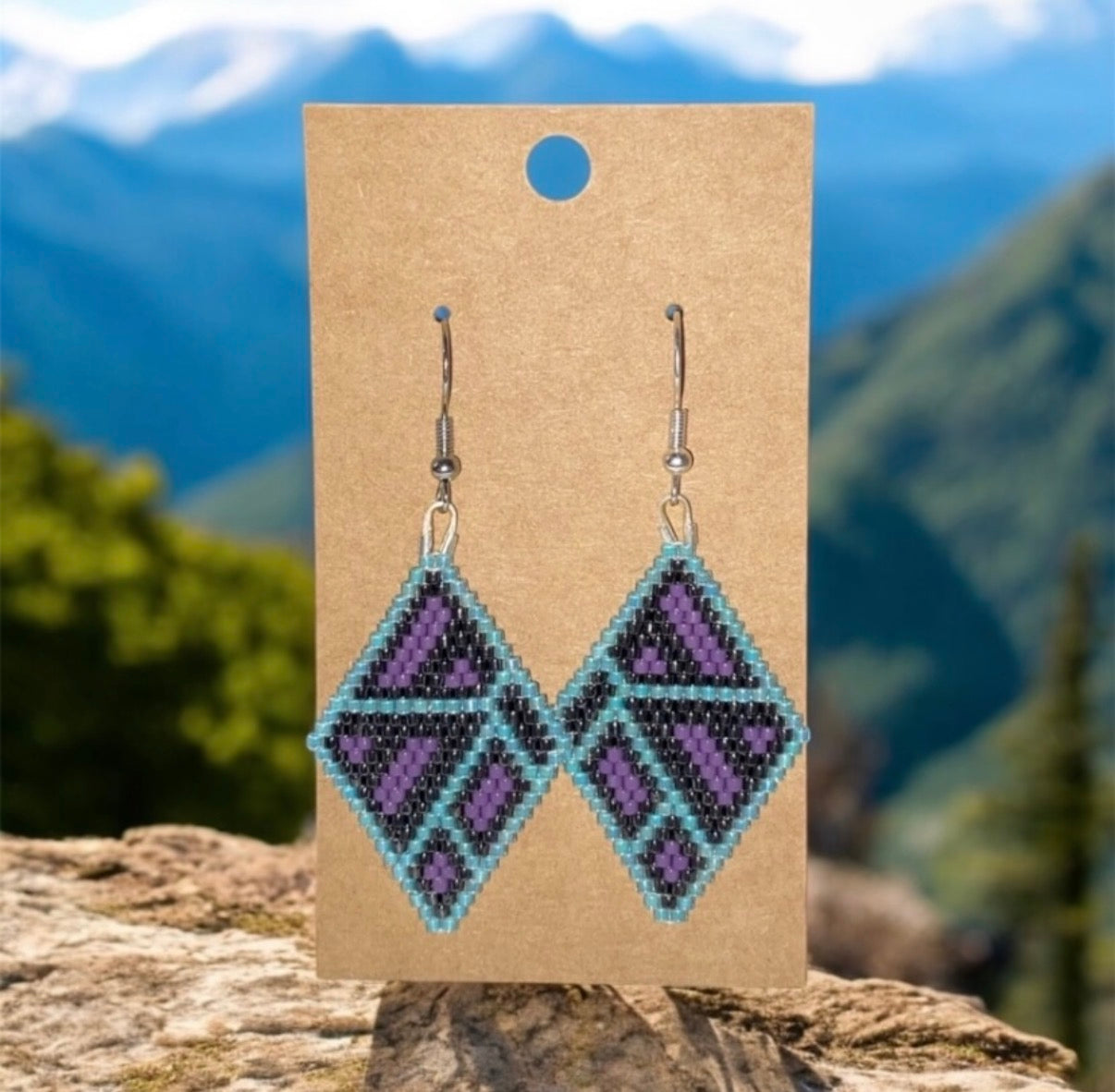 Purple and Teal earrings